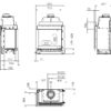 Wkład kominkowy na gaz Kalfire GP65-55C rysunek techniczny